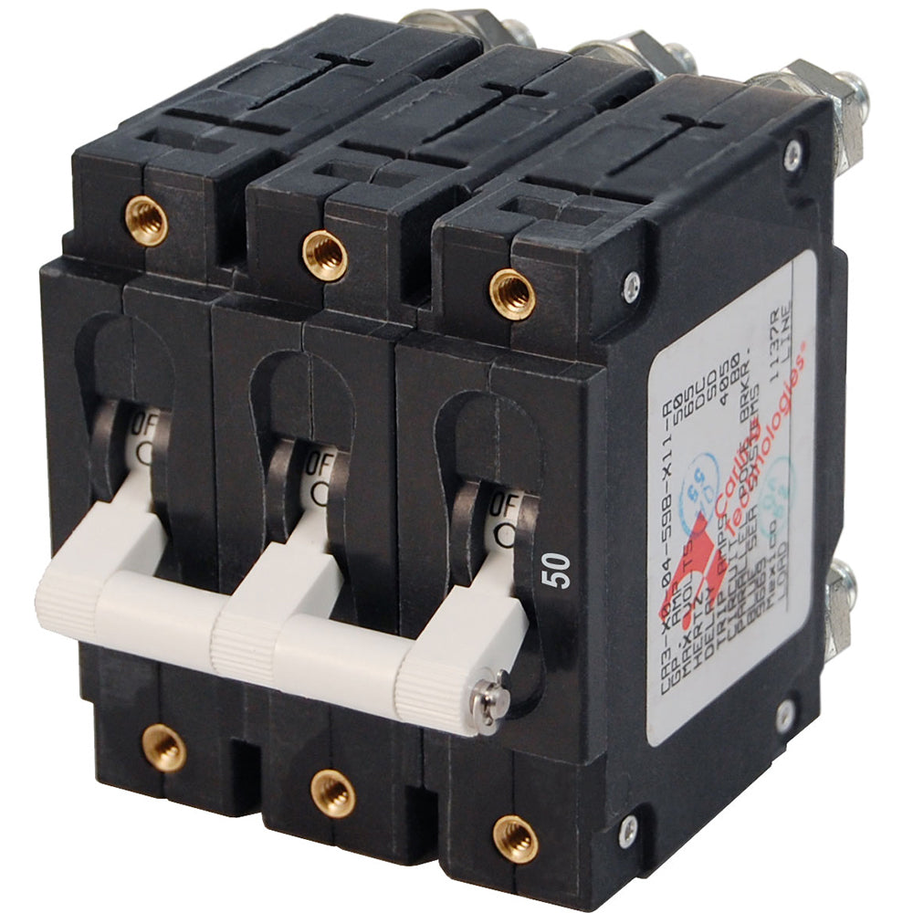Blue Sea 7287 C-Series Triple Pole Circuit Breaker - 50A - Deckhand Marine Supply
