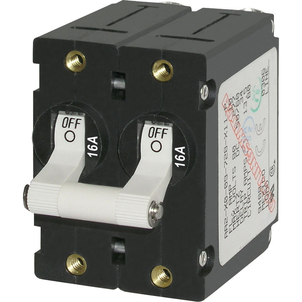 Blue Sea 7294 A-Series Double Pole Toggle - 16A - White - Deckhand Marine Supply