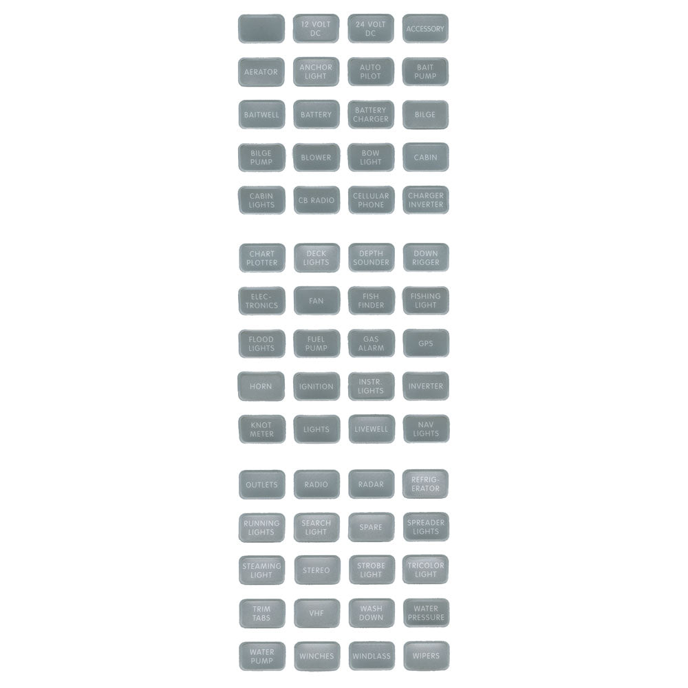 Blue Sea 8217 Grey Small Format Label Kit - 60 Labels - Deckhand Marine Supply