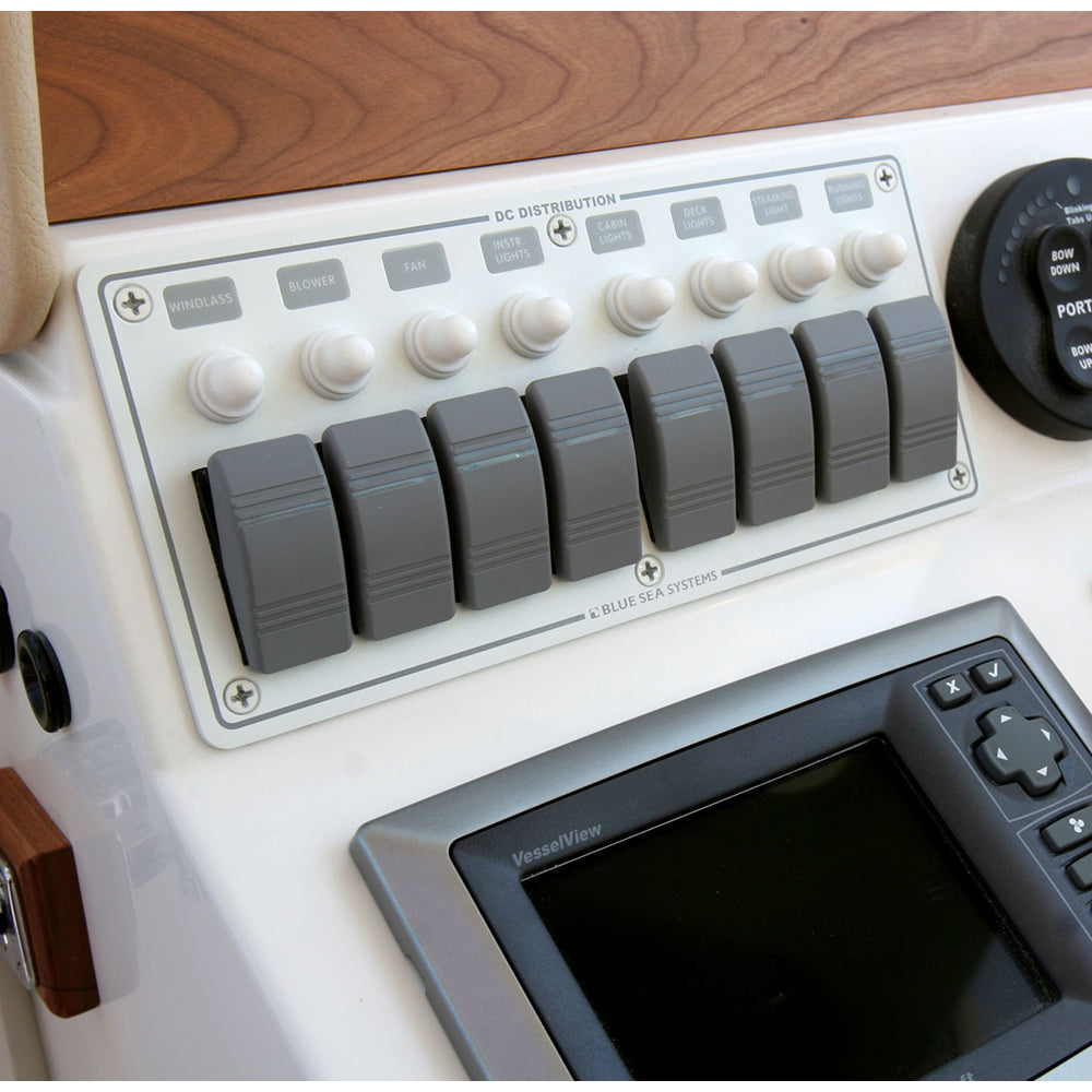 Blue Sea 8271 Water Resistant Panel - 8 Position - White - Horizontal Mount - Deckhand Marine Supply