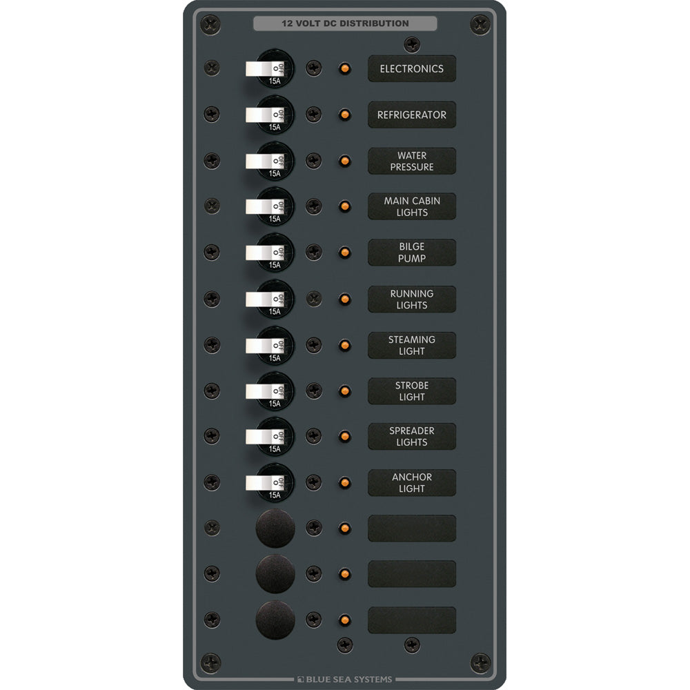 Blue Sea 8376 Panel DC 13 Position Vertical - Deckhand Marine Supply