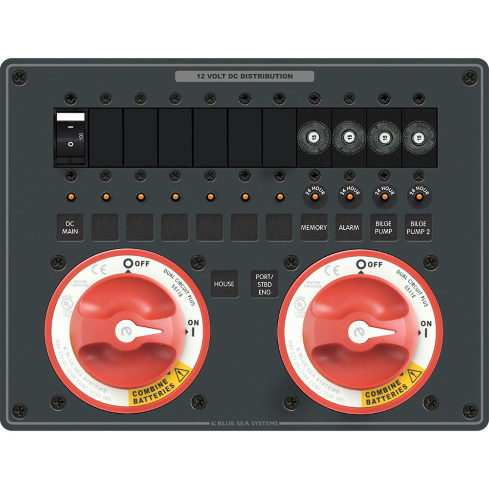 Blue Sea 8693 e-Series Dual Circuit Plus 2 5511e - Deckhand Marine Supply