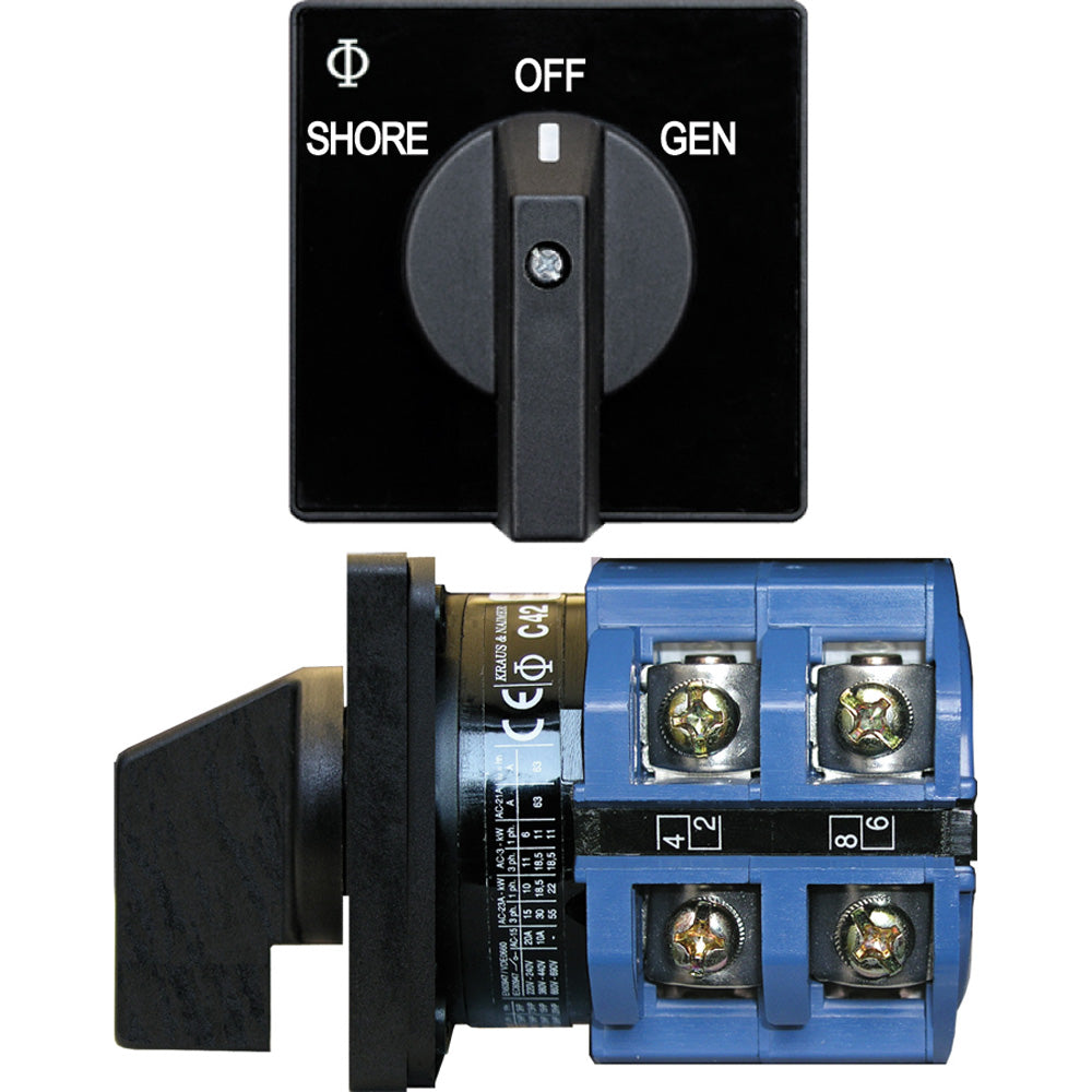 Blue Sea 9011 Switch, AV 120VAC 65A OFF +2 Positions - Deckhand Marine Supply