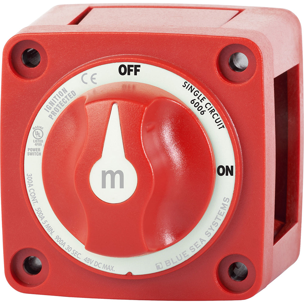 Blue Sea 6006 m-Series (Mini) Battery Switch Single Circuit ON/OFF Red - Deckhand Marine Supply