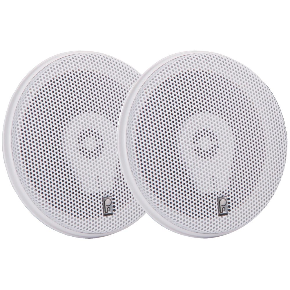 Poly-Planar MA-8506 6" 200 Watt Titanium Series Speakers - White - Deckhand Marine Supply