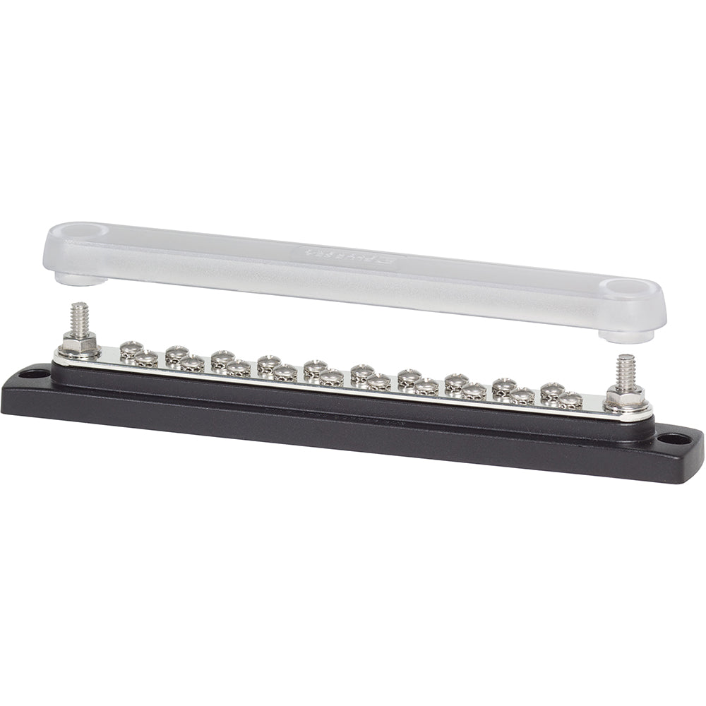 Blue Sea 2312, 150 Ampere Common Busbar 20 x 8-32 Screw Terminal with Cover - Deckhand Marine Supply