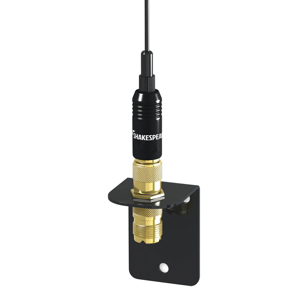 Shakespeare VHF 15in 5216 SS Black Whip Antenna - Bracket Included - Deckhand Marine Supply