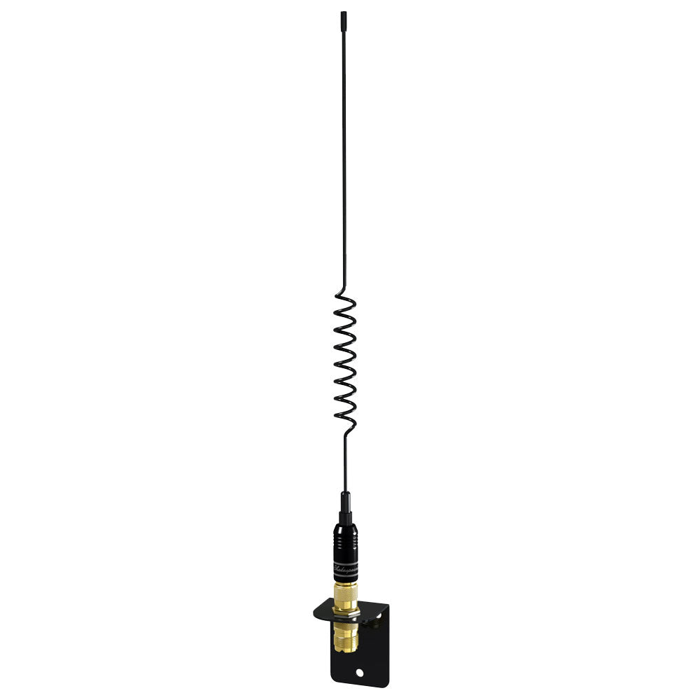 Shakespeare VHF 15in 5216 SS Black Whip Antenna - Bracket Included - Deckhand Marine Supply
