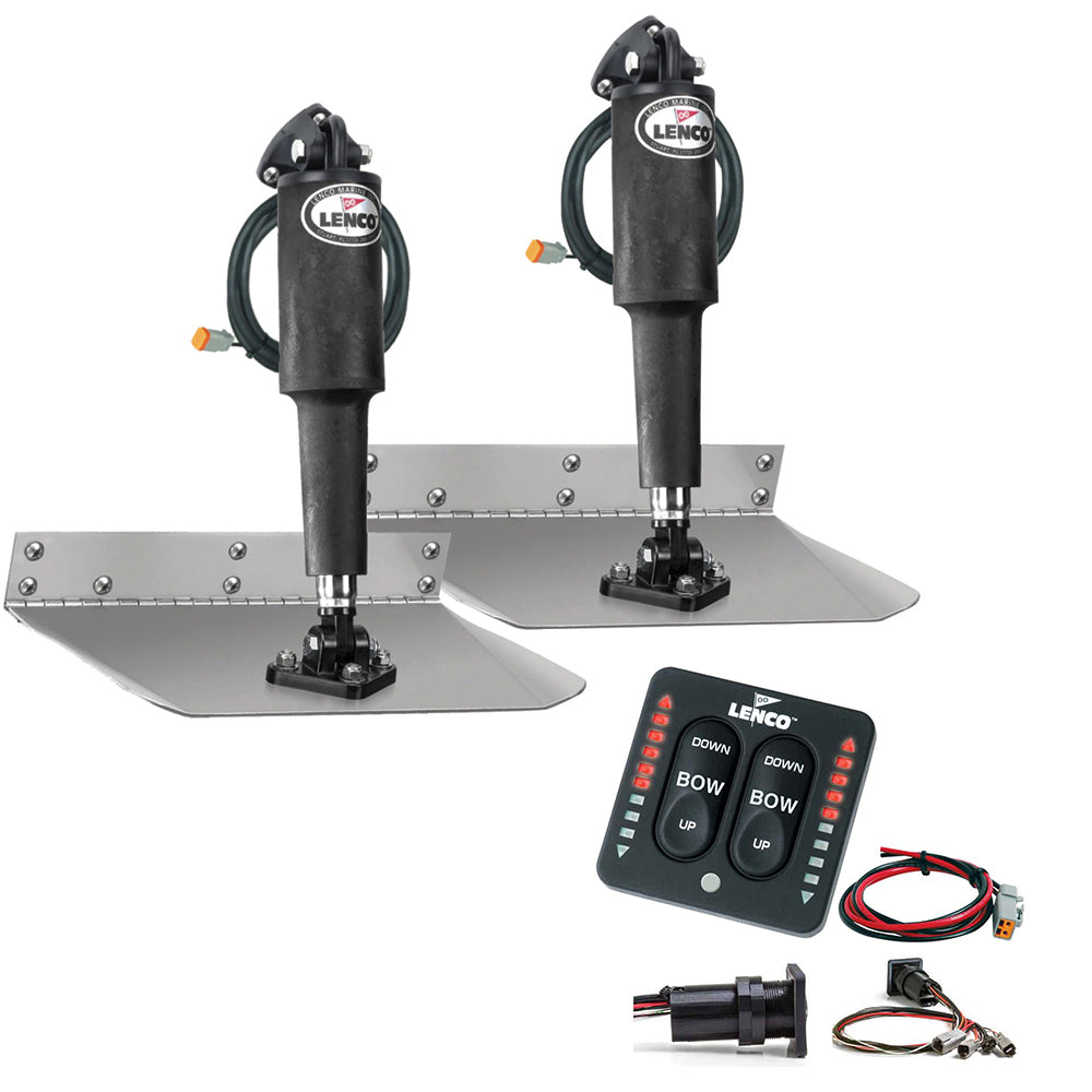 Lenco 9" x 9" Standard Trim Tab Kit w/LED Indicator Switch Kit 12V - Deckhand Marine Supply