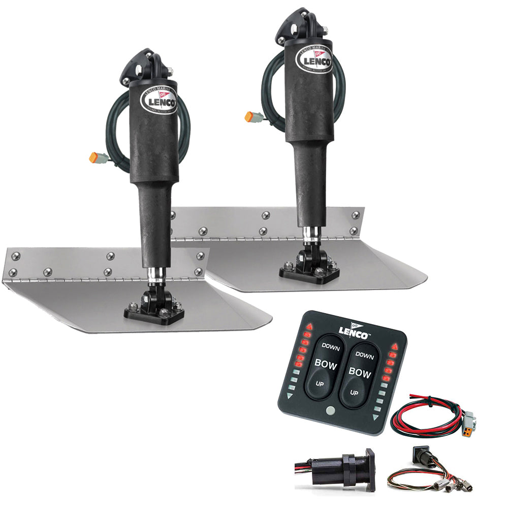 Lenco 9" x 12" Standard Trim Tab Kit w/LED Integrated Switch Kit 12V - Deckhand Marine Supply