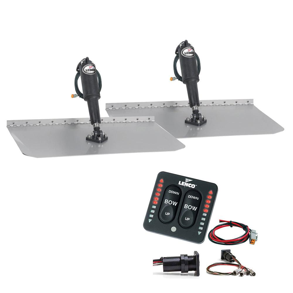 Lenco 12" x 12" Standard Trim Tab Kit w/LED Integrated Switch Kit 12V - Deckhand Marine Supply