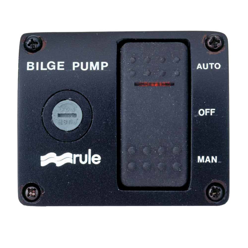 Rule Deluxe 3-Way Lighted Rocker Panel Switch - Deckhand Marine Supply