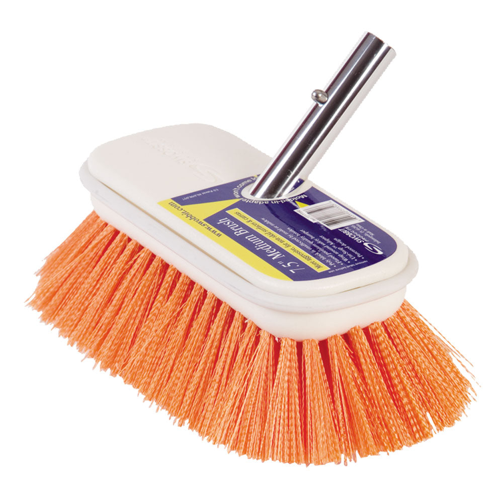 Swobbit 7.5" Medium Brush - Orange - Deckhand Marine Supply