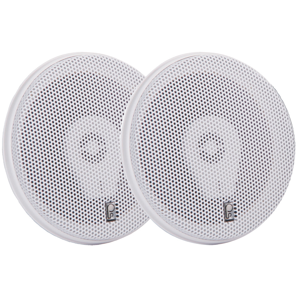 Poly-Planar MA-8505W 5" 200 Watt Titanium Series Speakers - White - Deckhand Marine Supply
