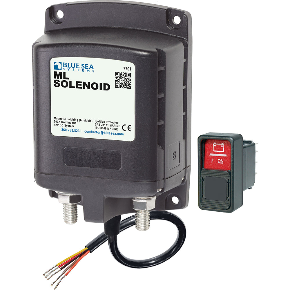 Blue Sea 7701 ML-Series Solenoid w/Contura Switch 12VDC - Deckhand Marine Supply