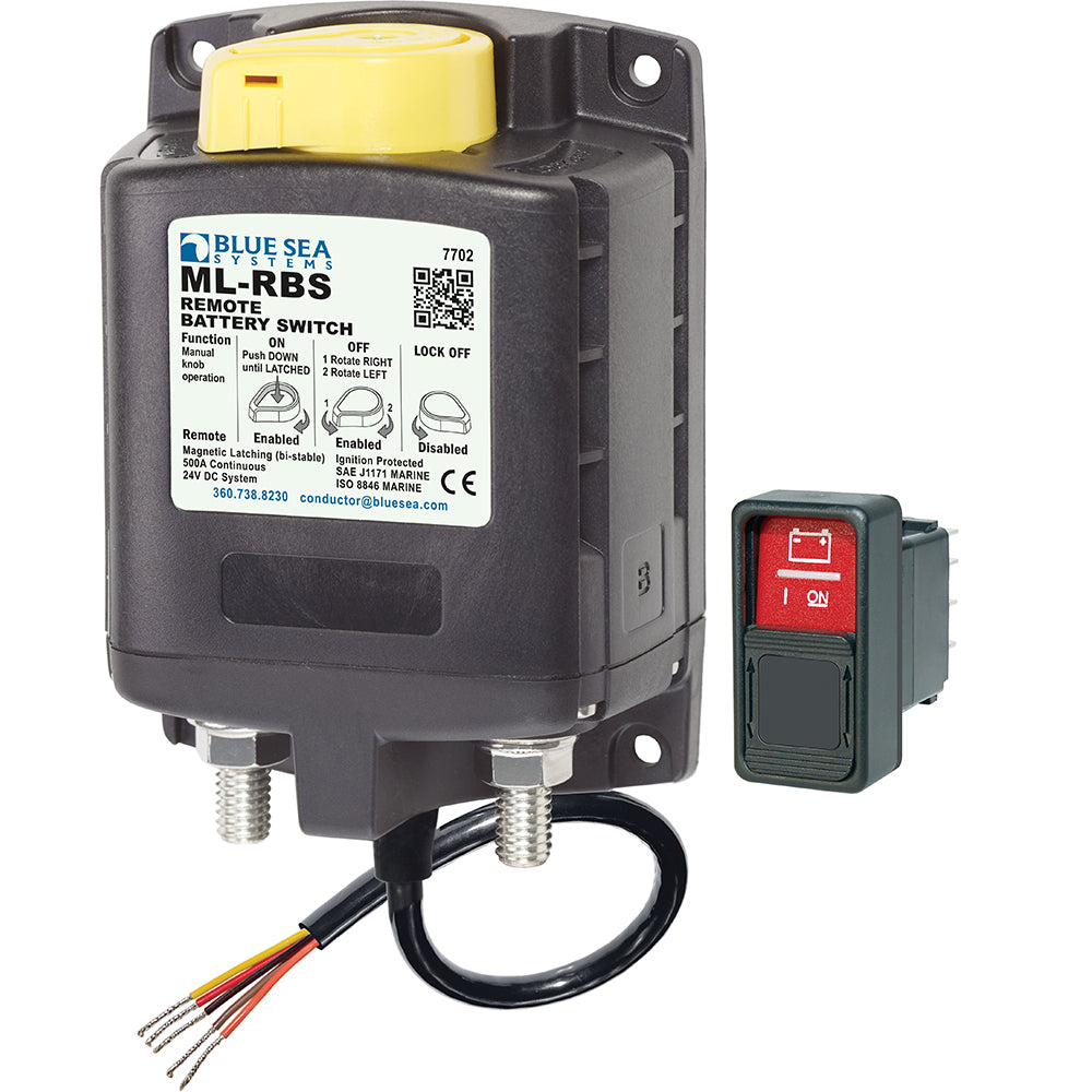 Blue Sea 7702 ML-Series Remote Battery Switch w/Manual Control 24V DC - Deckhand Marine Supply
