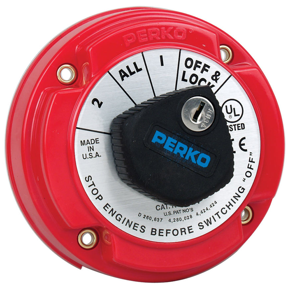 Perko 8504DP Medium Duty Battery Selector Switch w/Alternator Field Disconnect & Key Lock - Deckhand Marine Supply