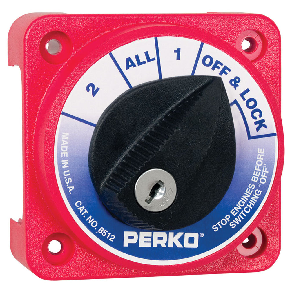 Perko Compact Medium Duty Battery Selector Switch w/Key Lock - Deckhand Marine Supply