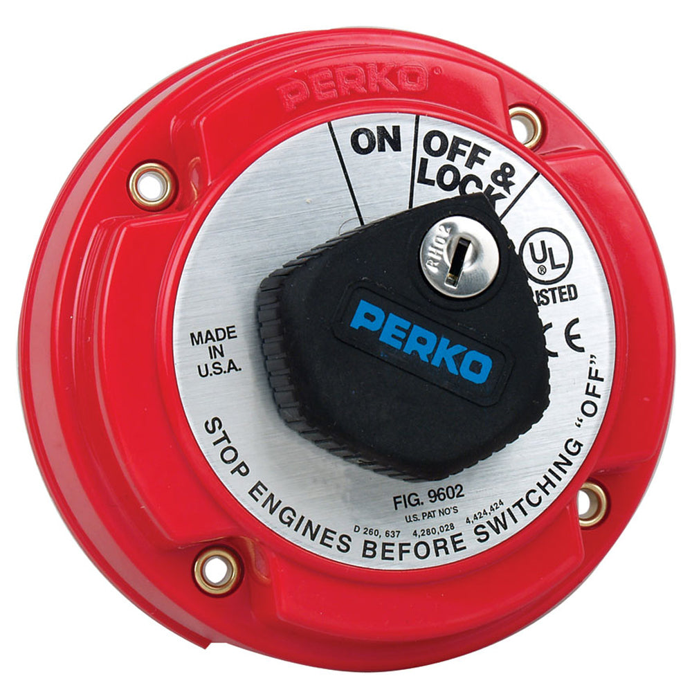 Perko Medium Duty Main Battery Disconnect Switch w/Key Lock - Deckhand Marine Supply