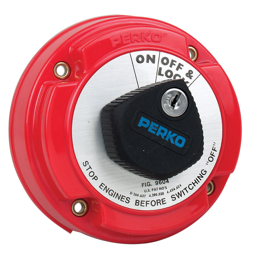 Perko Medium Duty Main Battery Disconnect Switch w/Alternator Field Disconnect & Key Lock - Deckhand Marine Supply