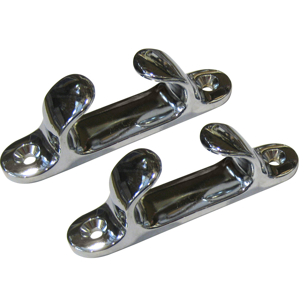 Perko 4" Straight Chock - Chrome Plated Zinc - Deckhand Marine Supply