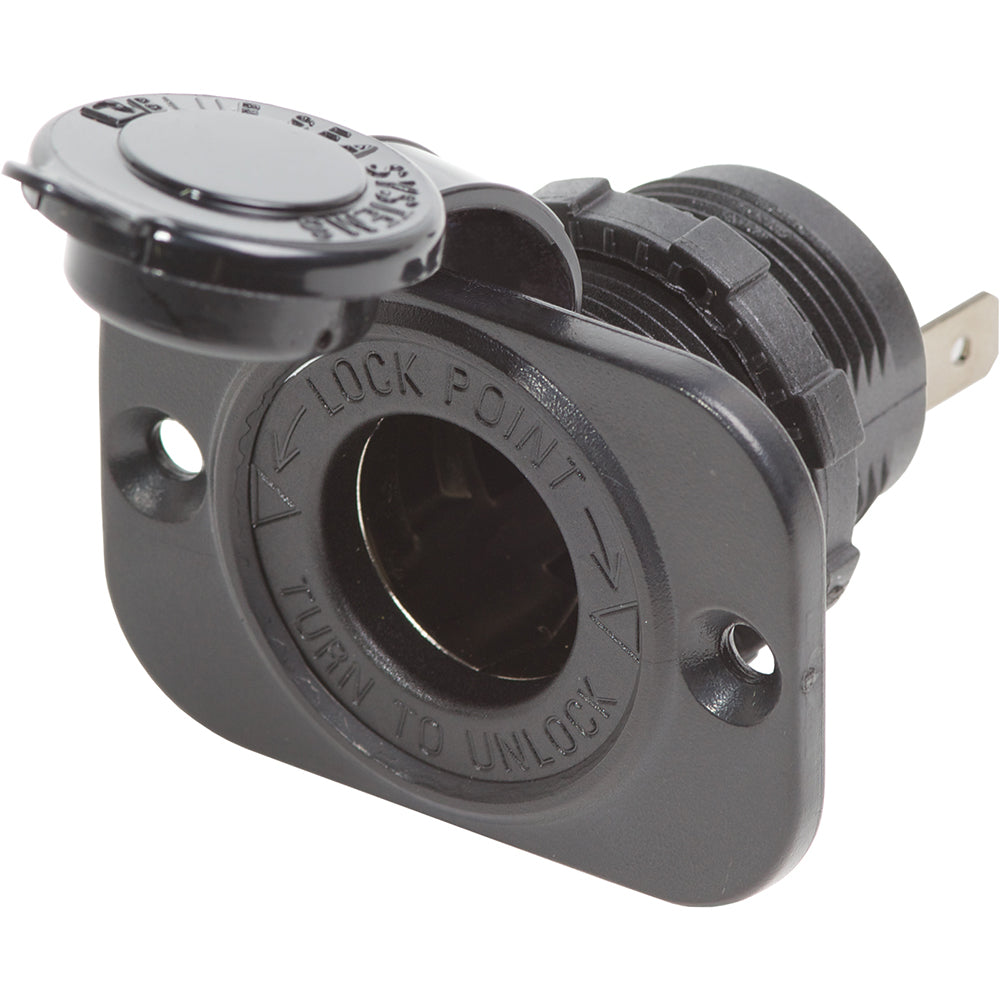 Blue Sea 12 Volt Dash Socket - Black - Deckhand Marine Supply