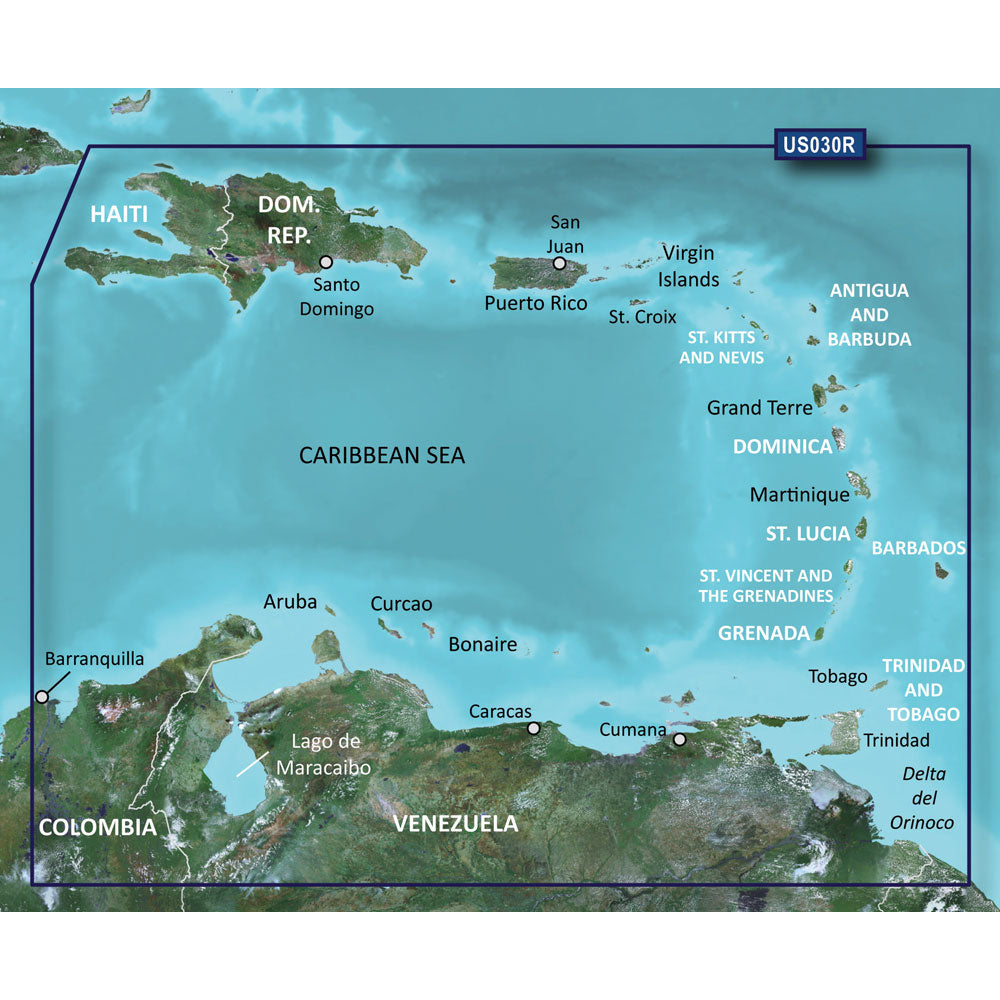 Garmin BlueChart g3 HD - HXUS030R - Southeast Caribbean - microSD/SD - Deckhand Marine Supply