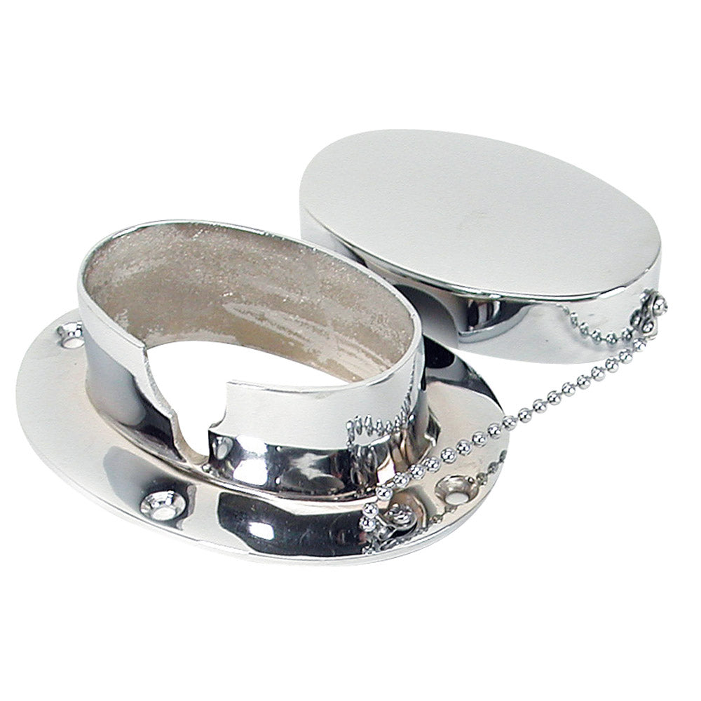 Whitecap Chain & Rope Deck Pipe 4" x 2-1/4" Chrome Plate - Deckhand Marine Supply