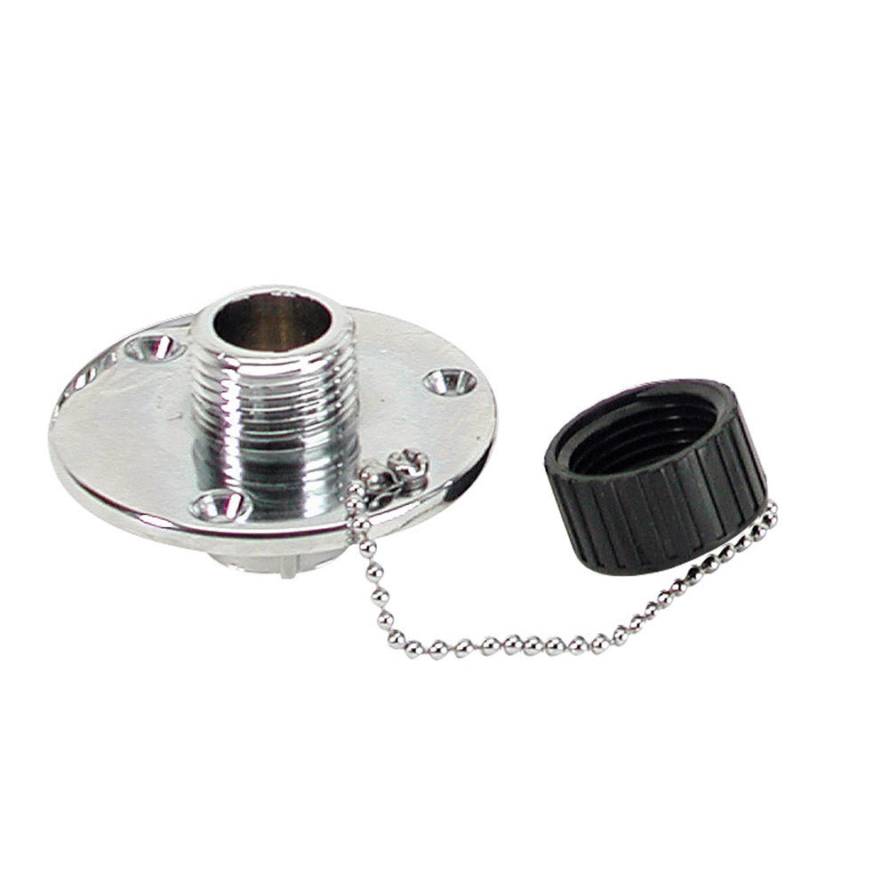 Whitecap C.P. Brass Outlet 2-3/4" Base 1" Depth - Deckhand Marine Supply