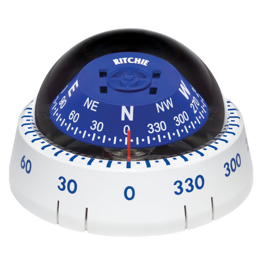 Ritchie XP-99W Kayaker Compass - Surface Mount - White - Deckhand Marine Supply