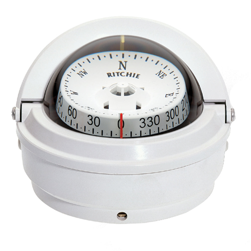 Ritchie S-87W Voyager Compass - Surface Mount - White - Deckhand Marine Supply