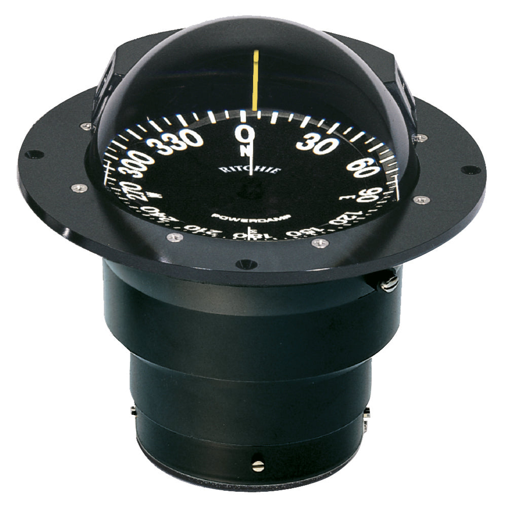 Ritchie FB-500 Globemaster Compass - Flush Mount - Black - 12V - 5 Degree Card - Deckhand Marine Supply