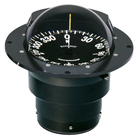 Ritchie FB-500 Globemaster Compass - Flush Mount - Black - 12V - 5 Degree Card - Deckhand Marine Supply