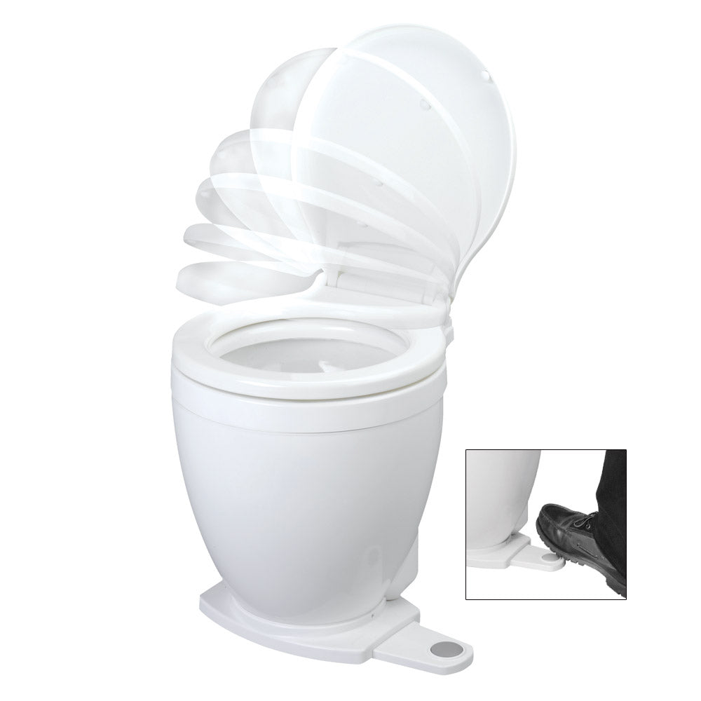 Jabsco Lite Flush Electric 12V Toilet w/Footswitch - Deckhand Marine Supply
