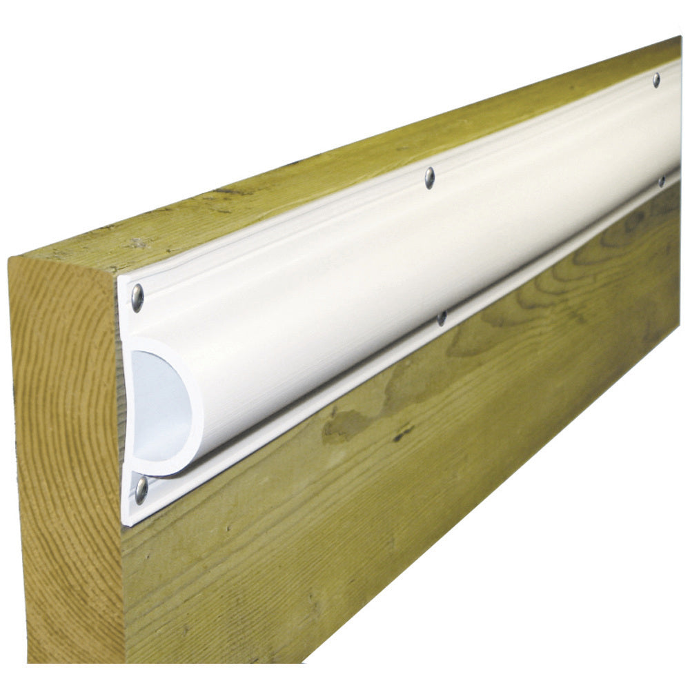 Dock Edge Standard "D" PVC Profile 16ft Roll - White - Deckhand Marine Supply
