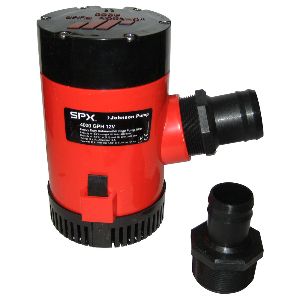 Johnson Pump 4000 GPH Bilge Pump 1-1/2" Discharge Port 12V - Deckhand Marine Supply