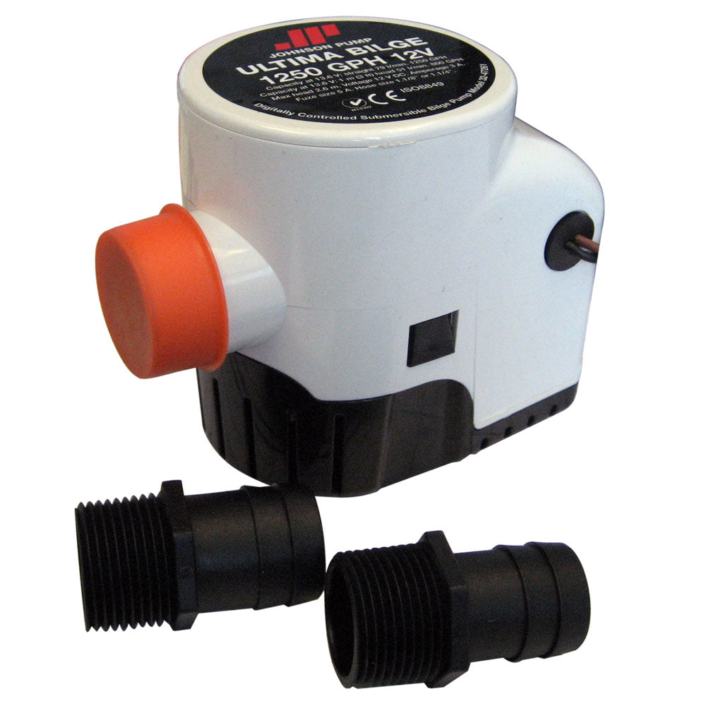Johnson Pump Ultima Bilge 1250 GPH 1-1/8" & 1-1/4" Hose - Deckhand Marine Supply