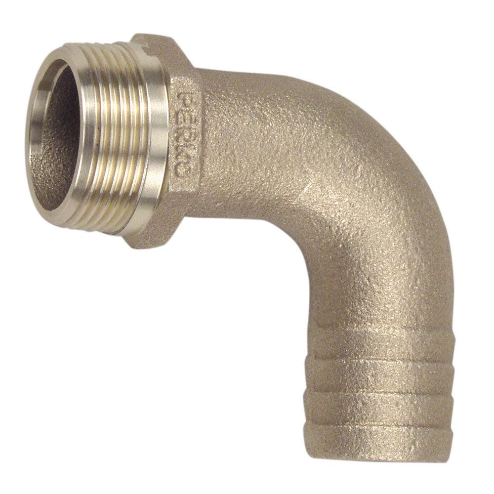 Perko 1" Pipe to Hose Adapter 90 Degree Bronze MADE IN THE USA - Deckhand Marine Supply