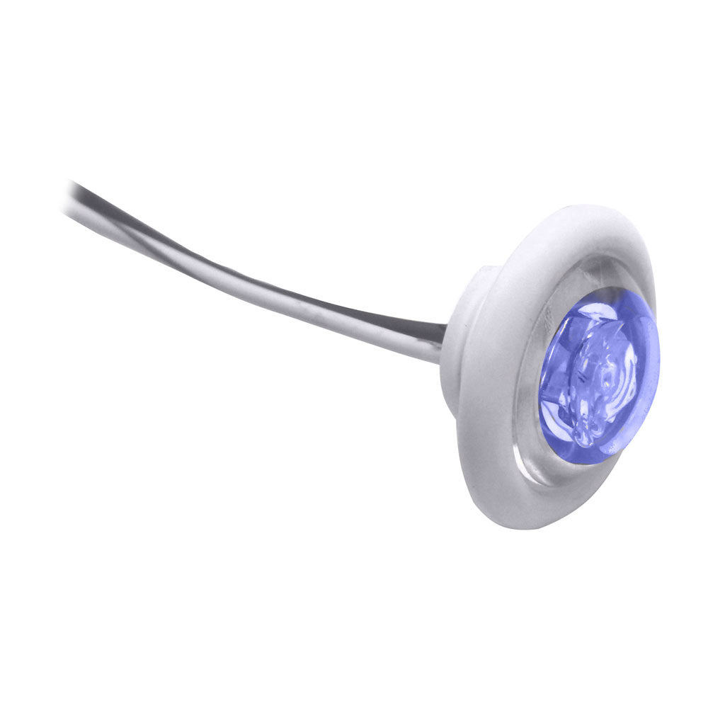 Innovative Lighting LED Bulkhead/Livewell Light "The Shortie" Blue LED w/ White Grommet - Deckhand Marine Supply