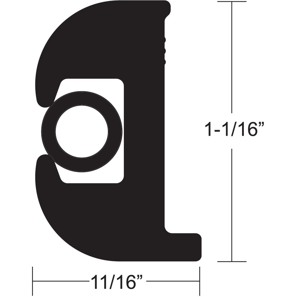 TACO Flex Vinyl Rub Rail Kit - Black w/Black Insert - 50' - 1-1/16" - Deckhand Marine Supply