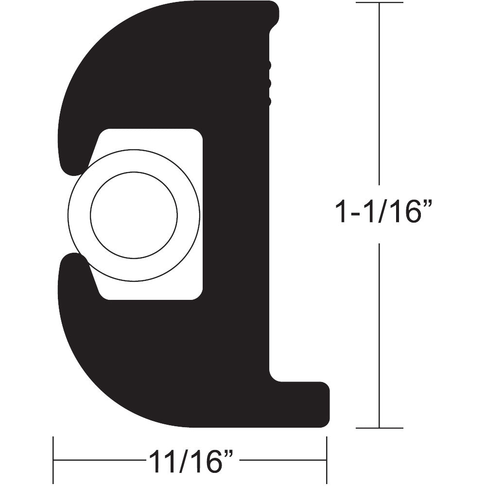 TACO Flex Vinyl Rub Rail Kit - Black w/White Insert - 50' - 1-1/16" x 11/16" - Deckhand Marine Supply