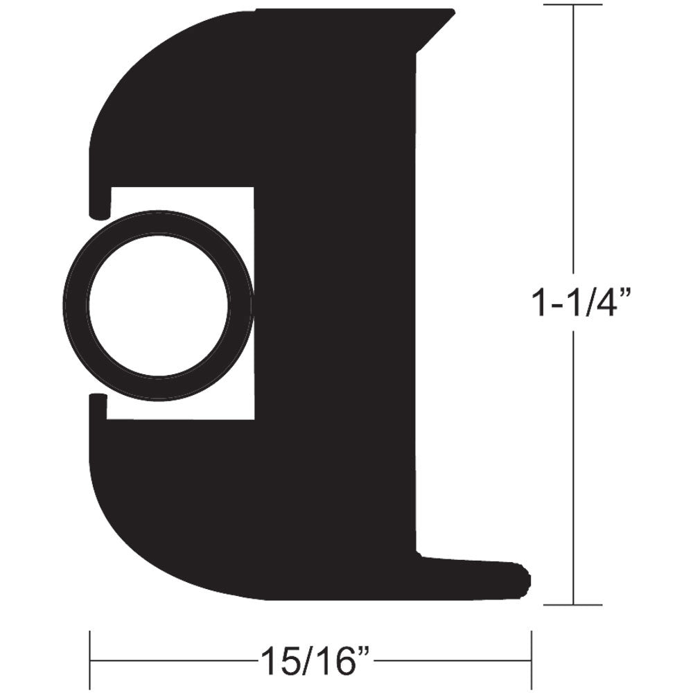 TACO Flex Vinyl Rub Rail Kit - Black w/Black Insert - 50' - 1-1/4" - Deckhand Marine Supply