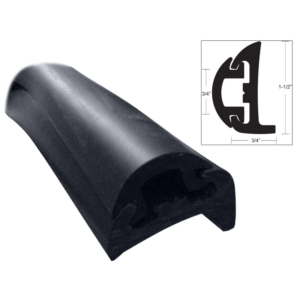 TACO Semi-Rigid Rub Rail Kit - Black w/Black Insert - 50' - Deckhand Marine Supply