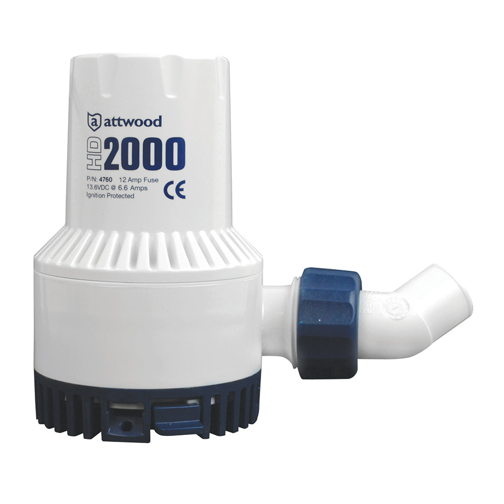 Attwood Heavy-Duty Bilge Pump 2000 Series - 12V - 2000 GPH - Deckhand Marine Supply