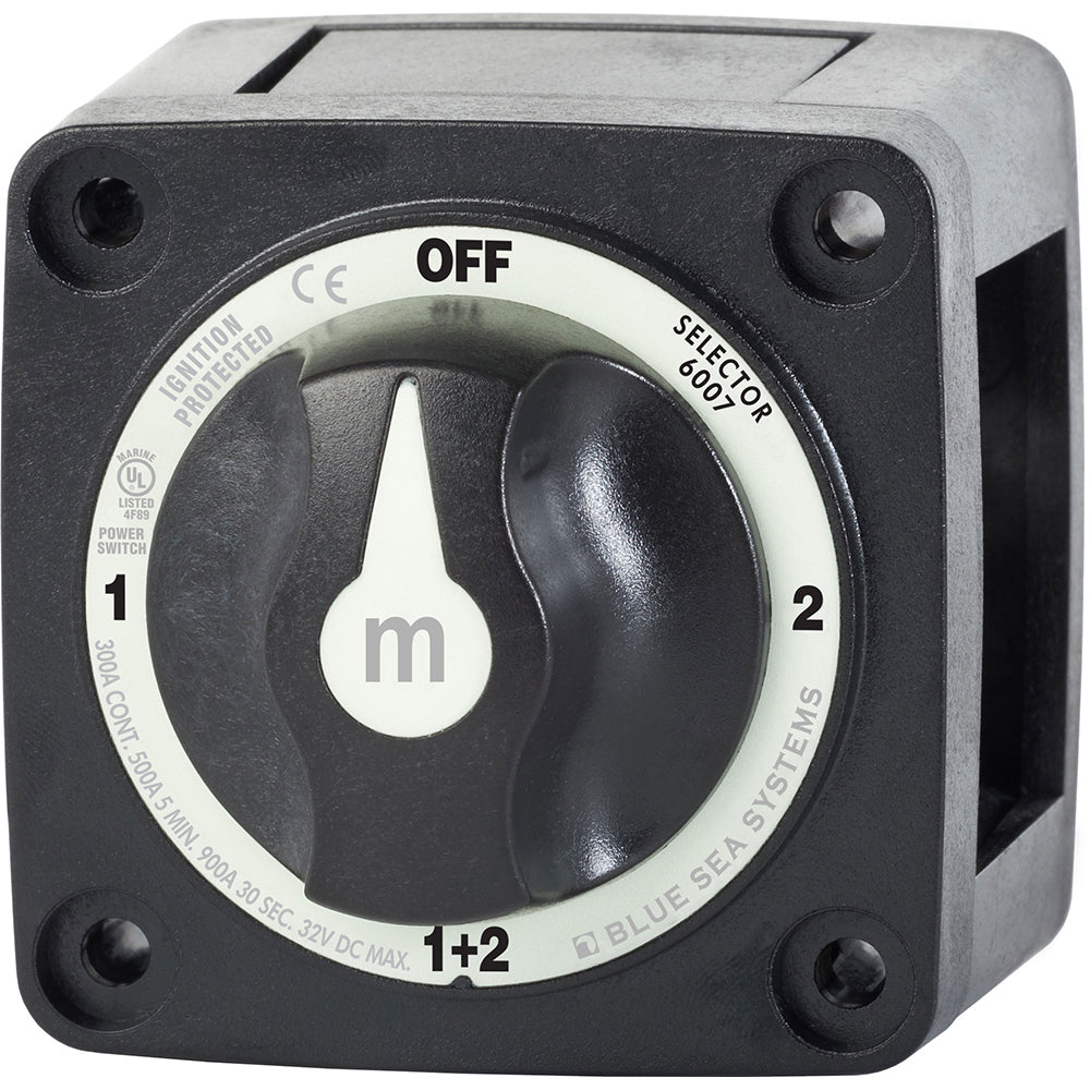 Blue Sea 6007200 Battery Switch Mini - 4 Position - Black - Deckhand Marine Supply