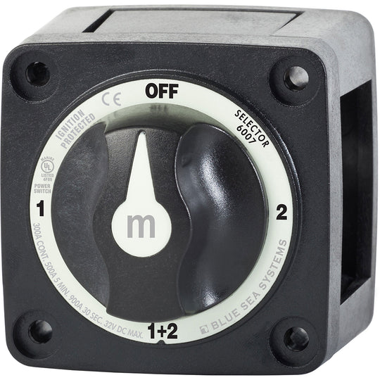 Blue Sea 6007200 Battery Switch Mini - 4 Position - Black - Deckhand Marine Supply