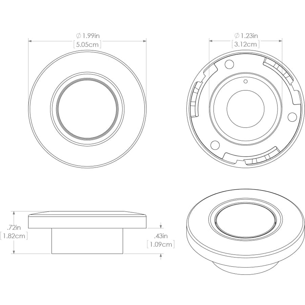 Lumitec Orbit - Flush Mount Down Light - White Finish - White Non-Dimming - Deckhand Marine Supply