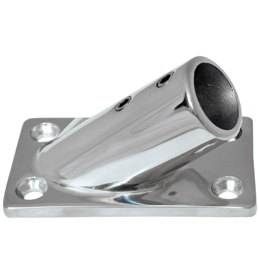 Whitecap " O.D. 30 Degree Rectangle Base SS Rail Fitting - Deckhand Marine Supply
