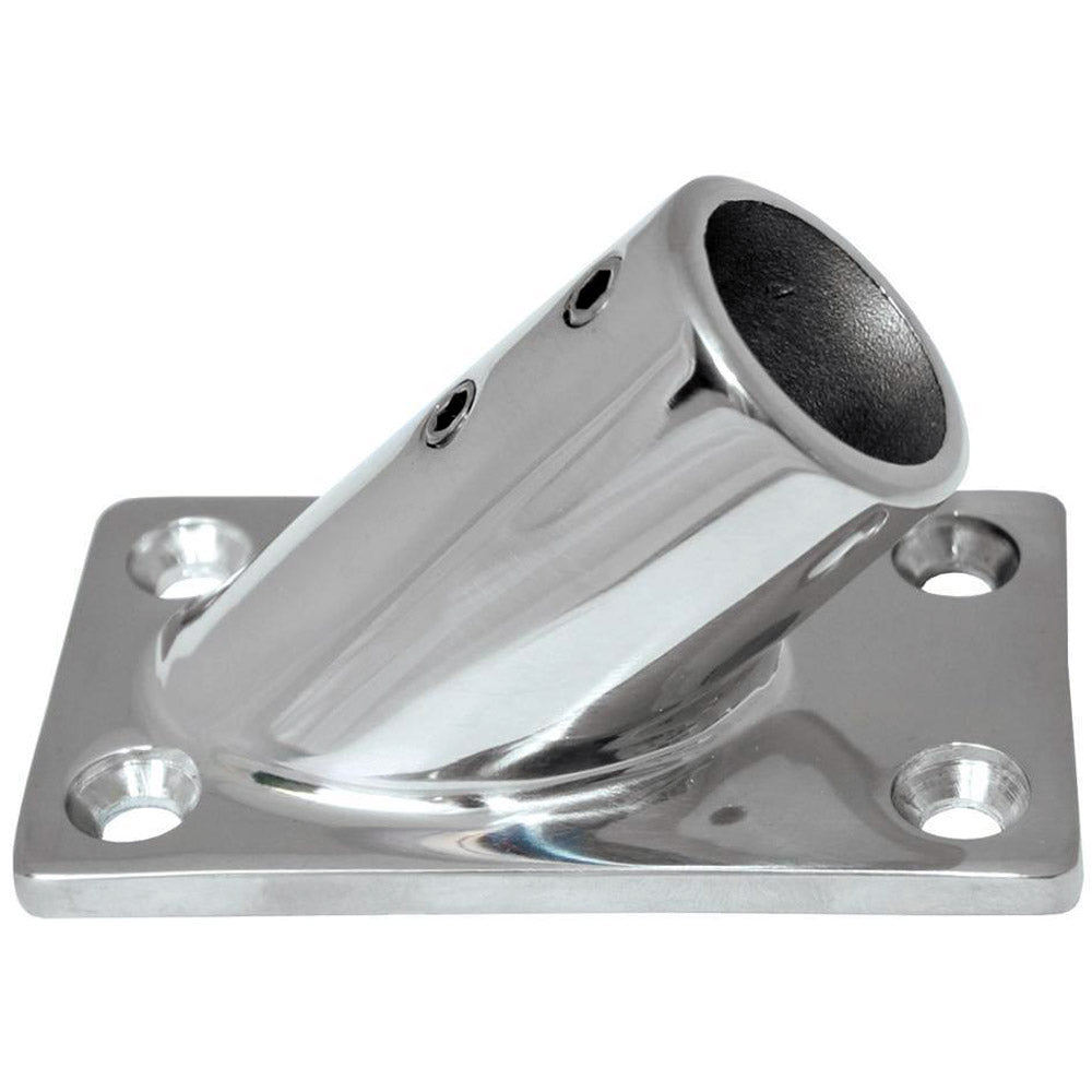 Whitecap " O.D. 45 Degree Rectangle Base SS Rail Fitting - Deckhand Marine Supply