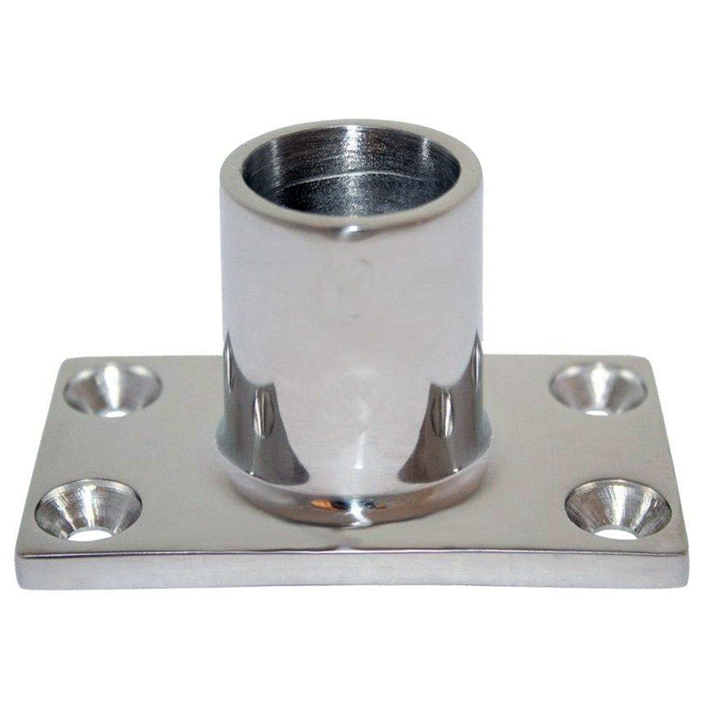 Whitecap 1" O.D. 90 Degree Rectangle Base SS Rail Fitting - Deckhand Marine Supply